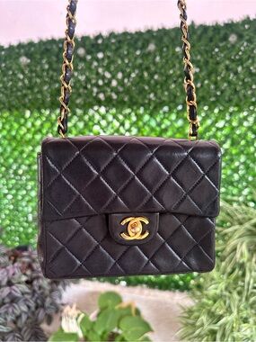 CHANEL Black Quilted Leather Crossbody Bag with Gold Hardware